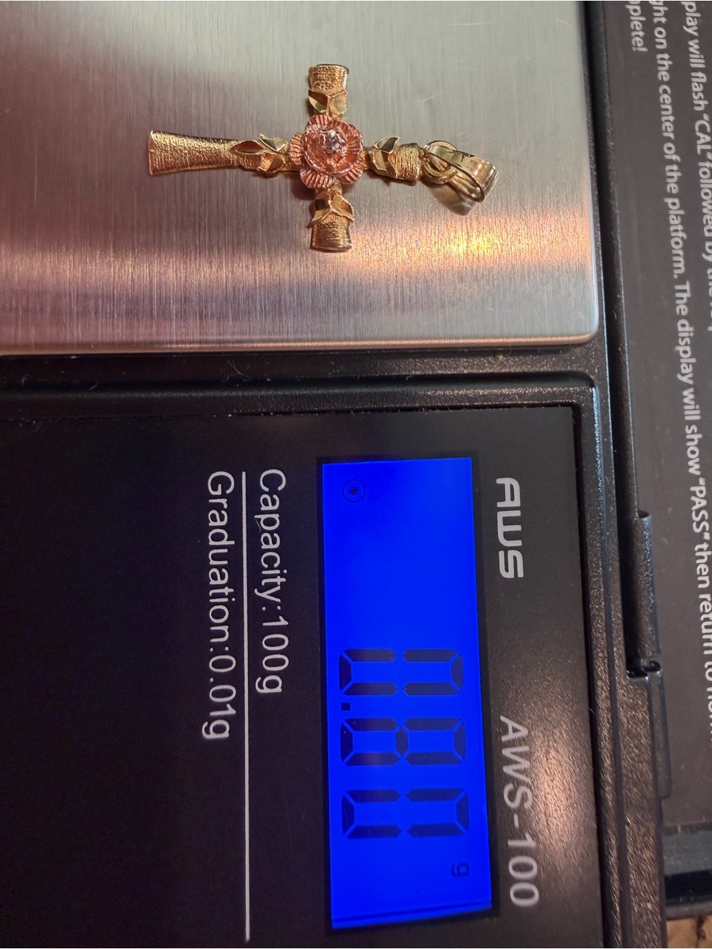 β¨ 10K Gold Two Tone Cross Pendant Rose Flower Religious Charm 10k βοΈ Jewelry - Picture 15 of 16